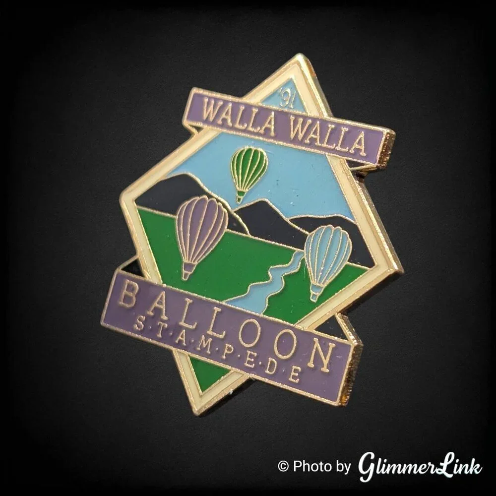 Vintage 1991 Walla Walla Balloon Stampede Souvenir Pin Enamel Hot Air Balloon